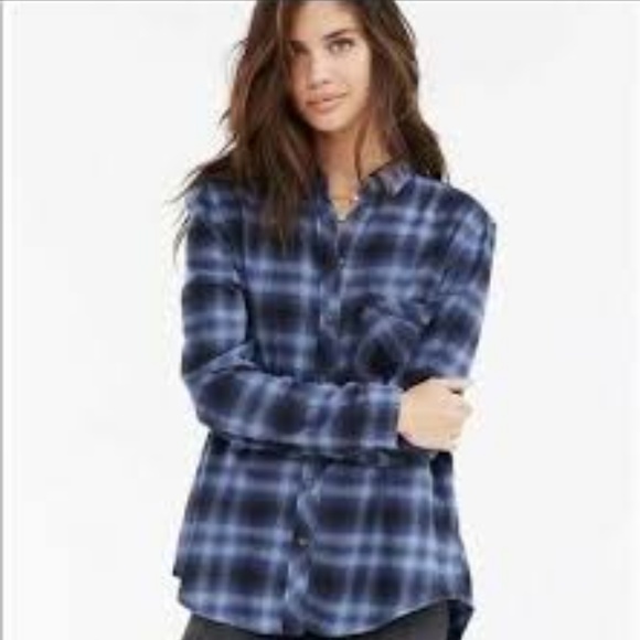 Urban Outfitters Bdg Blue Plaid Flannel 